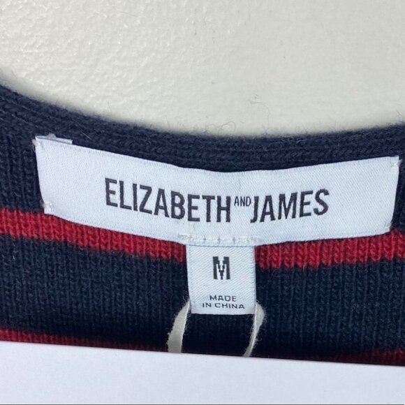 NWT Elizabeth‎ James Cashmere Blend Dahlia Striped Top Size Medium New With Tags - Picture 6 of 10